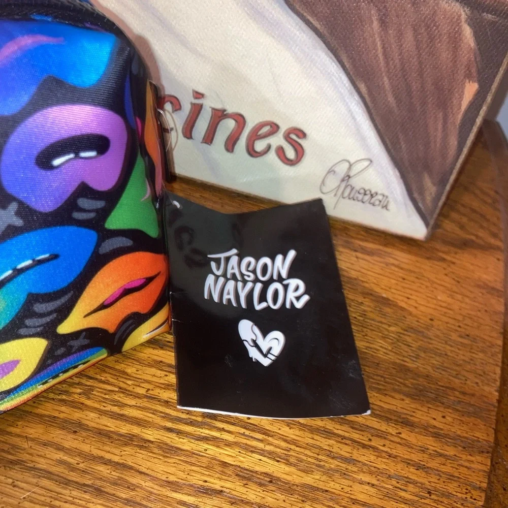 Jason Naylor Vibrant Lip Print Cosmetic Bag - NWT